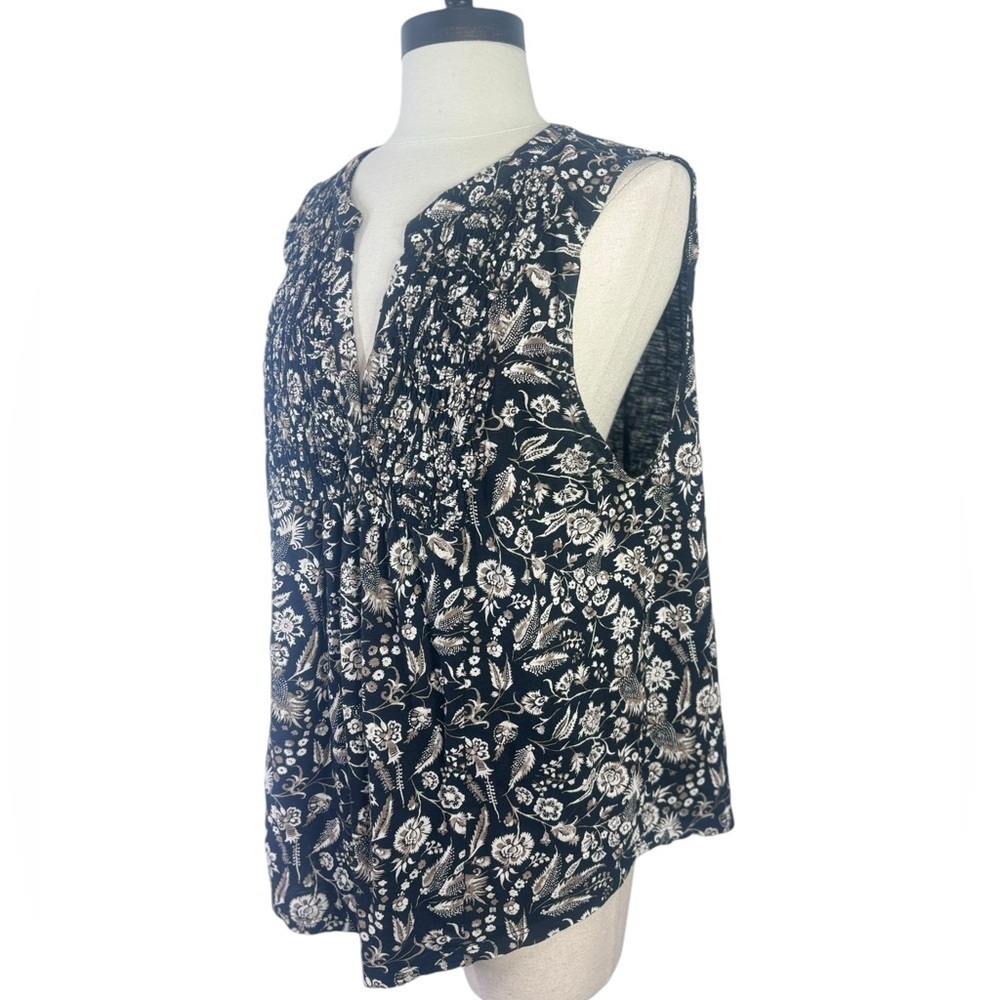 Lucky brand sleeveless paisley pullover top size xl